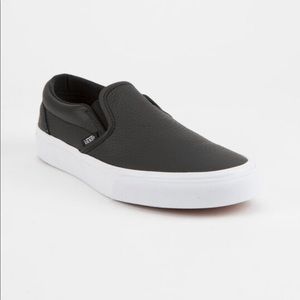 Vans slip on leather shoes